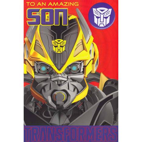 Transformers Son Birthday Card With Badge £2.39